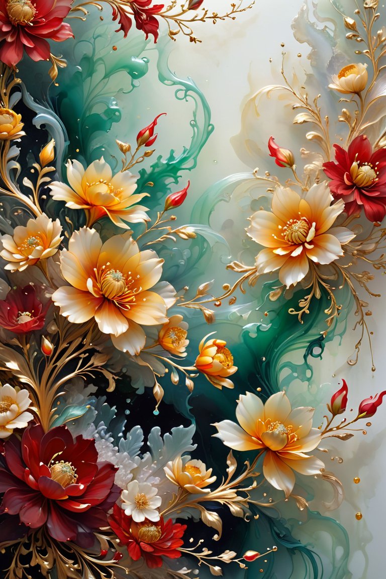 00046-988661717-A bunch of blooming flowers,the petals show different shades of red and yellow the center is embellished with gold texture,spark.jpg